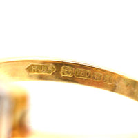 Vintage 18ct Gold and Platinum Diamond Square Ring | Parkin and Gerrish (UK)