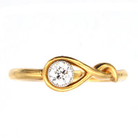 Vintage 18ct Gold, Diamond & Gold Bezel Set Solitaire Ring | Parkin and Gerrish (UK)