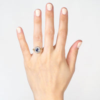 Vintage 18ct gold, Sapphire & Diamond Cluster Ring | Parkin and Gerrish (UK)