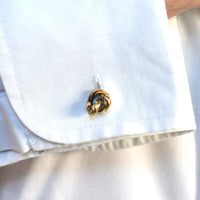 Vintage 1990s 18ct Gold Rope Knot Cufflinks | Parkin and Gerrish (UK)