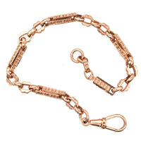 Vintage 9ct Rose Gold Albert Fancy Chain Bracelet | Parkin and Gerrish (UK)