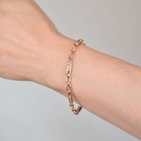 Vintage 9ct Rose Gold Albert Fancy Chain Bracelet | Parkin and Gerrish (UK)