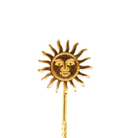 Vintage Gold Gilt Metal Face in Sun Tie Pin | Parkin and Gerrish (UK)