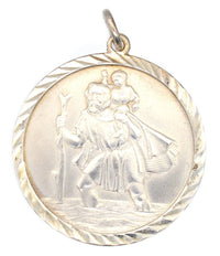 Vintage Silver Saint Christopher's Round Pendant | Parkin and Gerrish (UK)