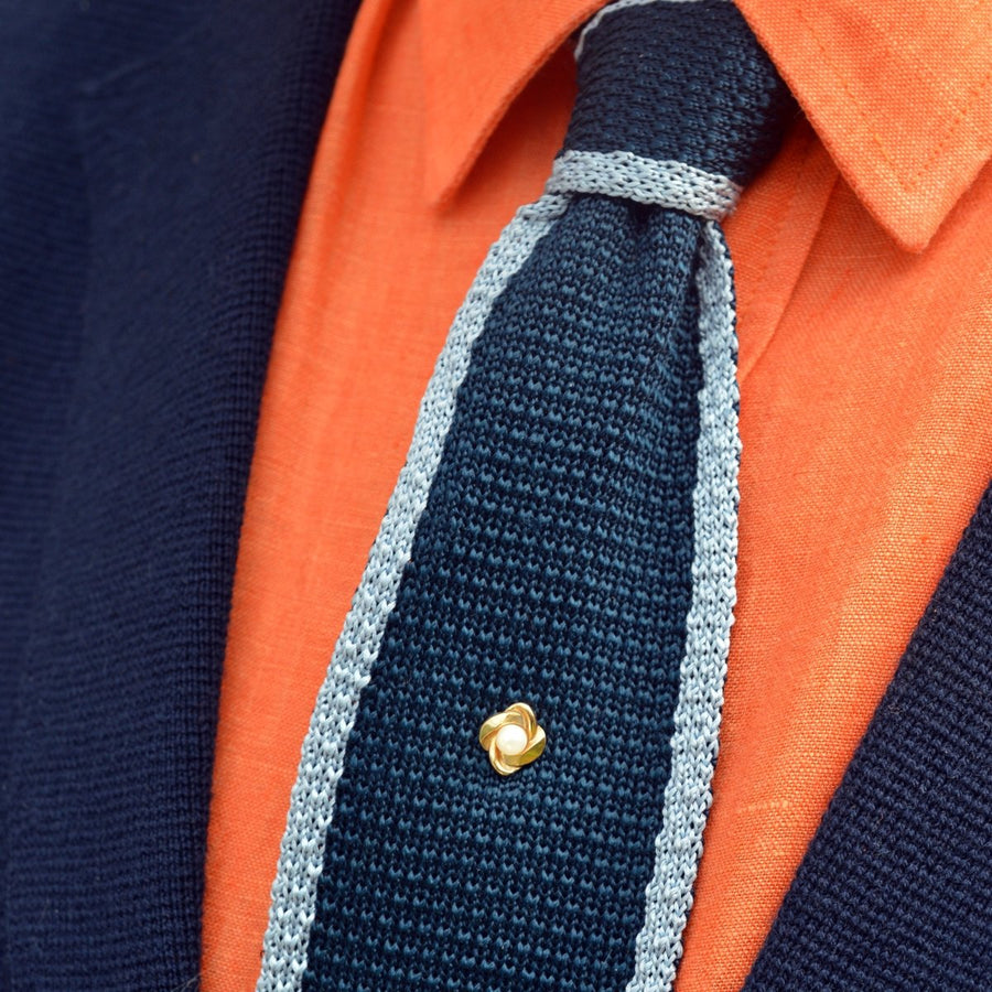 1930s 9ct Gold Cultured Pearl Knot Tie Pin | Parkin and Gerrish | Antique & Vintage Jewellery