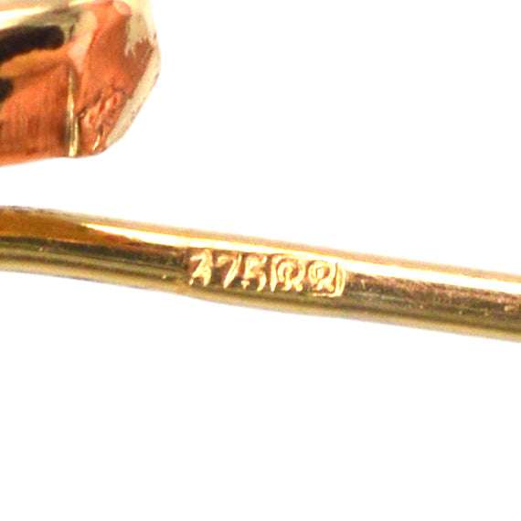 1930s 9ct Gold Cultured Pearl Knot Tie Pin | Parkin and Gerrish | Antique & Vintage Jewellery