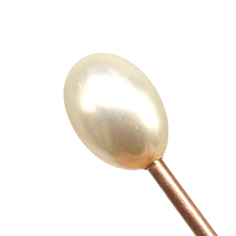 1930s 9ct Gold Cultured Pearl Tie Pin | Parkin and Gerrish | Antique & Vintage Jewellery