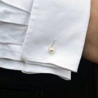 1940s French 18ct Gold Cultured Pearl Double Ended Cufflinks | Parkin and Gerrish (UK)