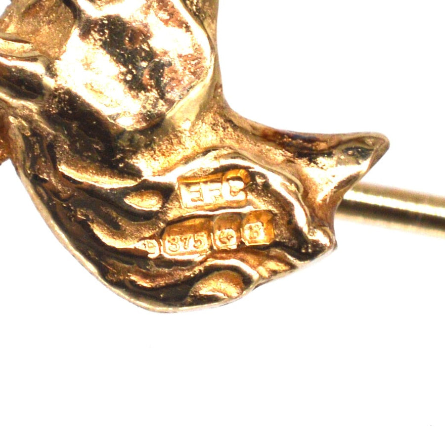 1950s 9ct Gold Horse Head Tie Pin | Parkin and Gerrish | Antique & Vintage Jewellery