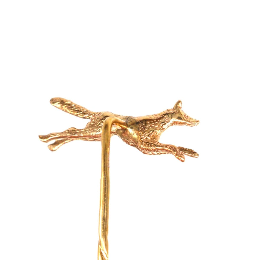 1950s 9ct Gold Running Fox Tie Pin | Parkin and Gerrish | Antique & Vintage Jewellery