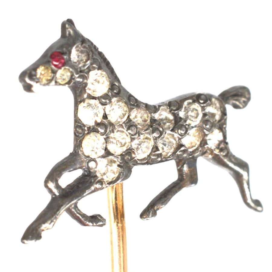 1950s Silver Paste Horse Tie Pin | Parkin and Gerrish (UK)