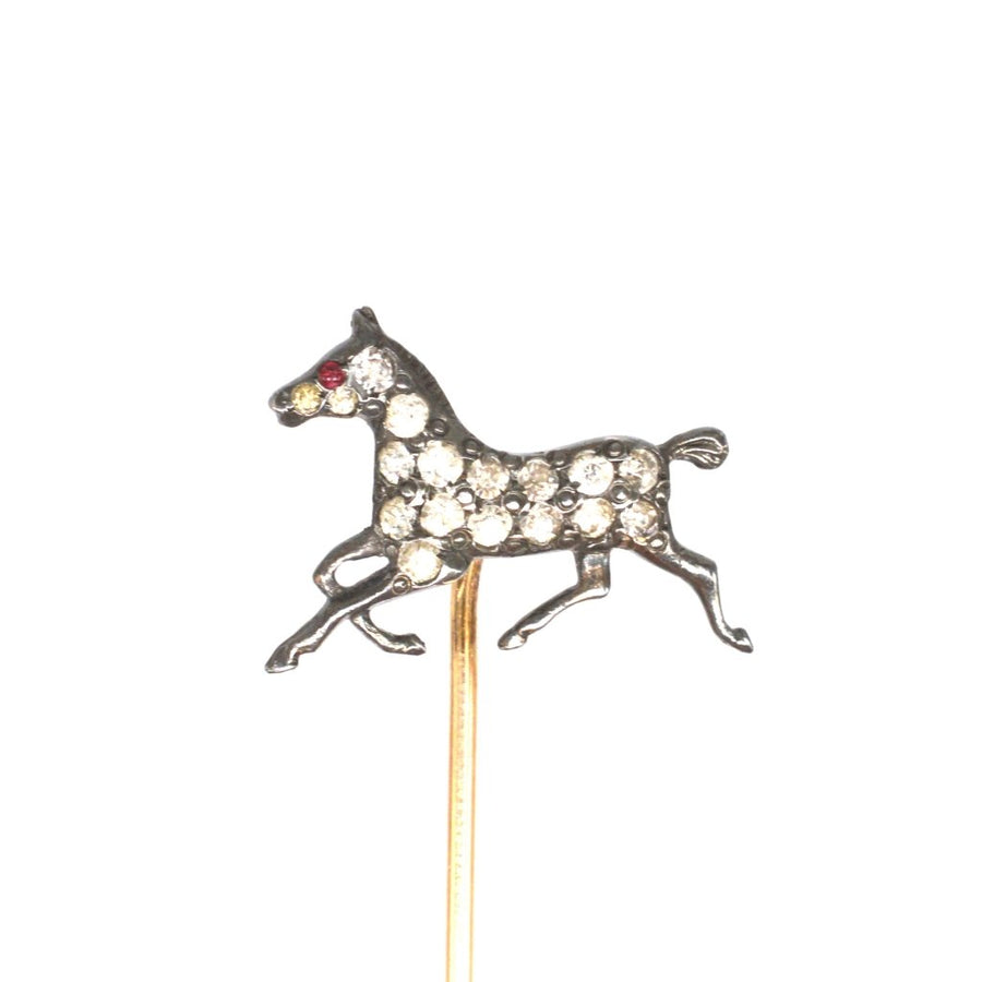 1950s Silver Paste Horse Tie Pin | Parkin and Gerrish (UK)