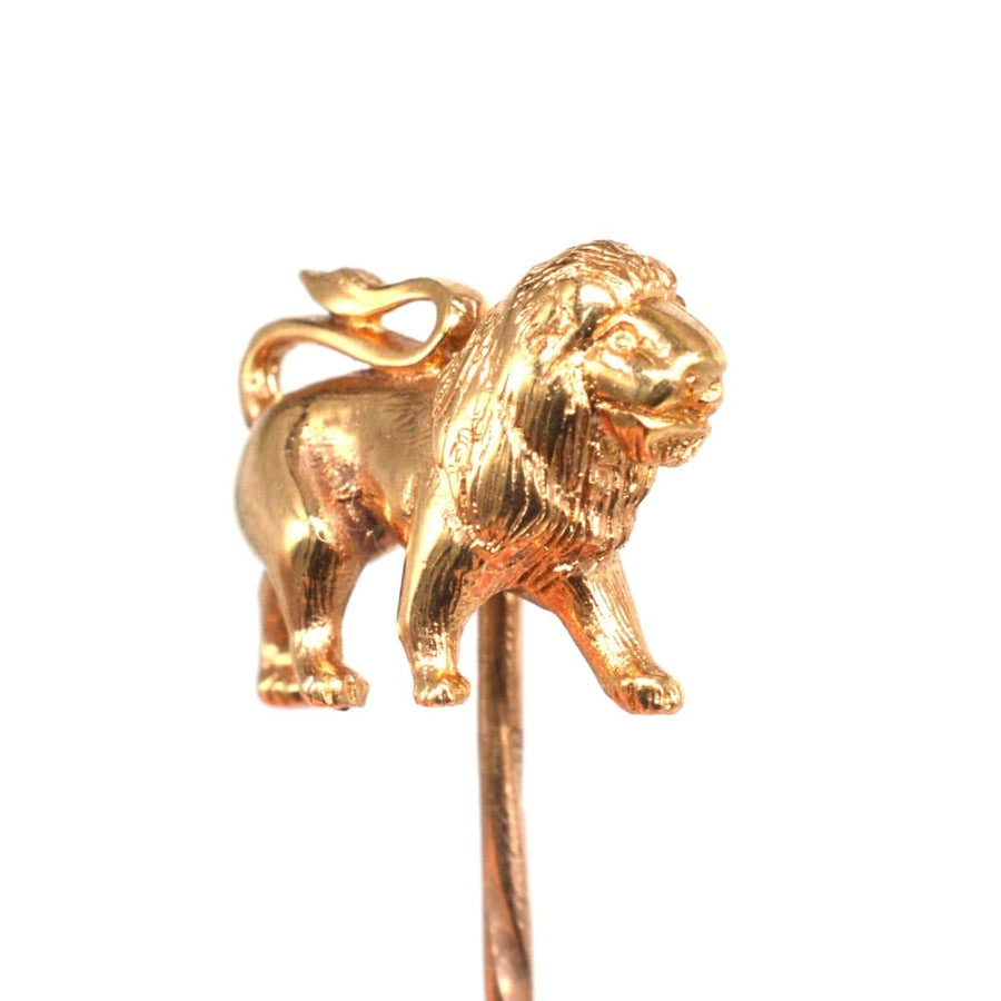 1950s Vintage 9ct Gold Lion Tie Pin | Parkin and Gerrish | Antique & Vintage Jewellery