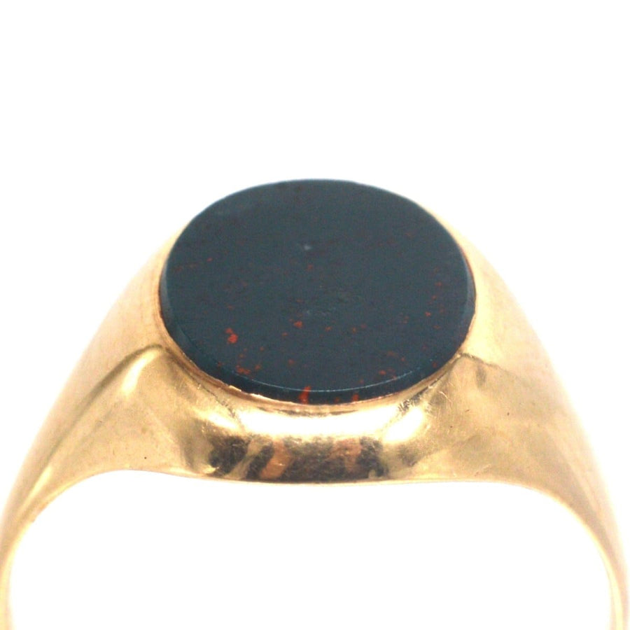1960s 9ct Gold Signet Ring with a Bloodstone | Parkin and Gerrish | Antique & Vintage Jewellery