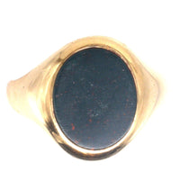 1960s 9ct Gold Signet Ring with a Bloodstone | Parkin and Gerrish (UK)