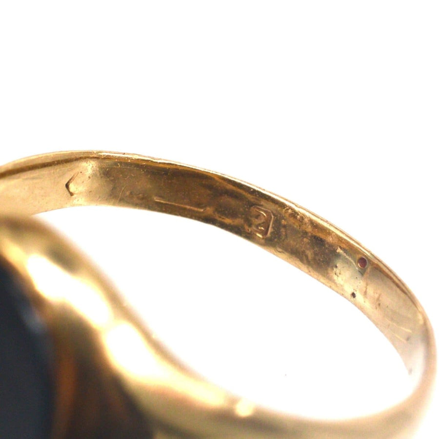 1960s 9ct Gold Signet Ring with a Bloodstone | Parkin and Gerrish | Antique & Vintage Jewellery