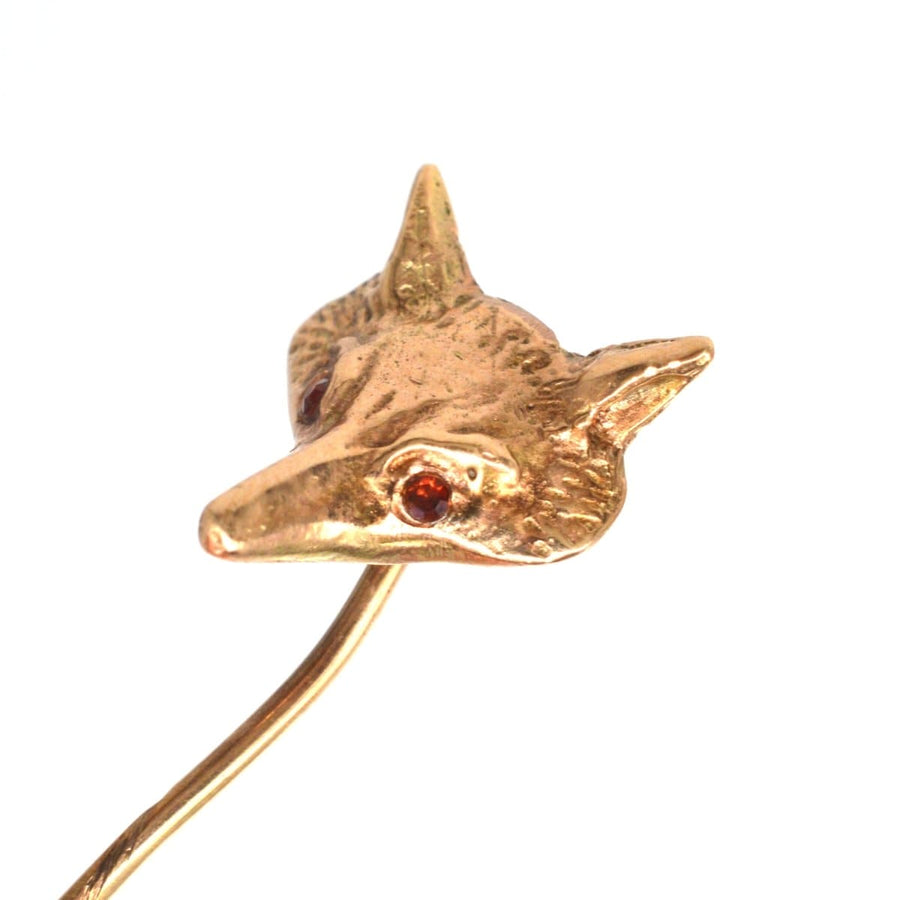 1960s 9ct Gold Tie Pin of a Fox | Parkin and Gerrish | Antique & Vintage Jewellery