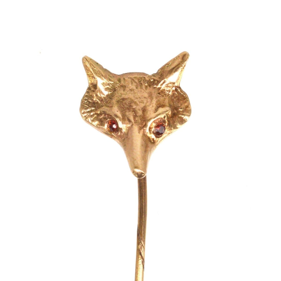 1960s 9ct Gold Tie Pin of a Fox | Parkin and Gerrish | Antique & Vintage Jewellery