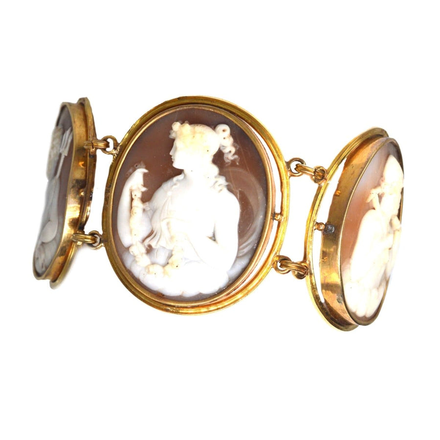 19th Century Grand Tour 18ct Gold Carved Cameo of God and Goddess Bracelet | Parkin and Gerrish | Antique & Vintage Jewellery