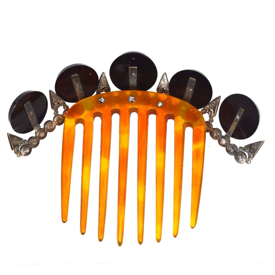 19th Century Vauxhall Glass and Cut Steel Tiara on a Tortoiseshell Comb | Parkin and Gerrish | Antique & Vintage Jewellery