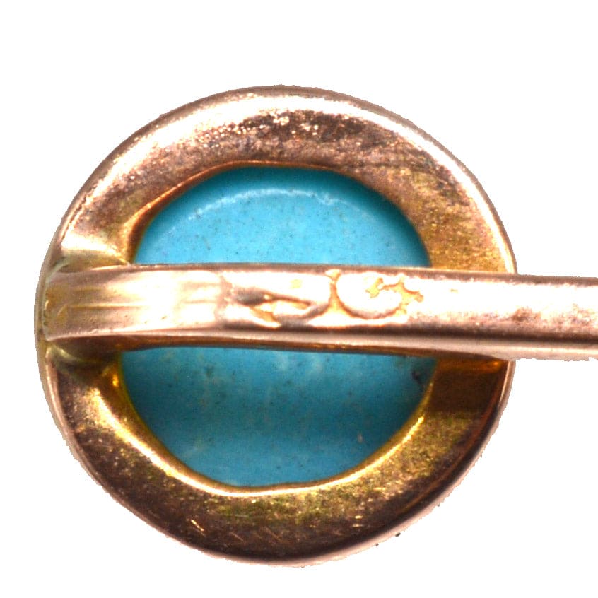 Edwardian 9ct Gold Turquoise Tie Pin
