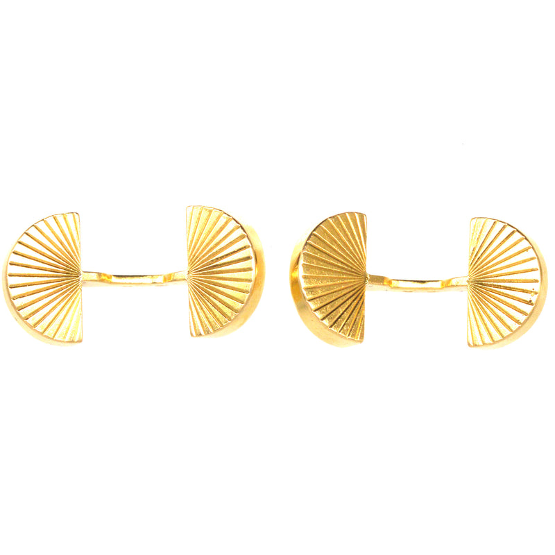 1950s Cartier Paris 18ct Gold Fan Cufflinks