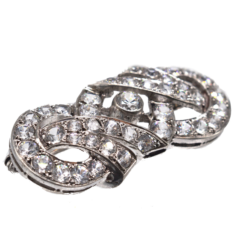 French Art Deco Silver Paste Brooch