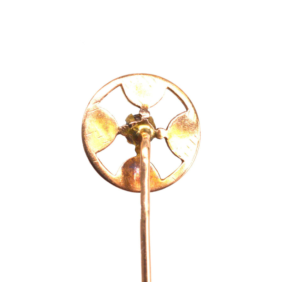 Early 20th century Arts and Crafts 10K Sapphire Tie Pin
