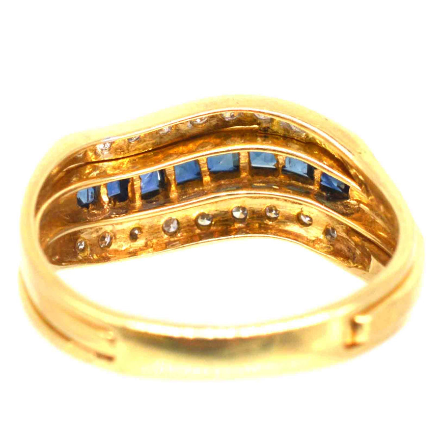 Retro 18ct Gold Tutti Frutti Interchangeable Diamond, Sapphire, Ruby & Emerald Ring