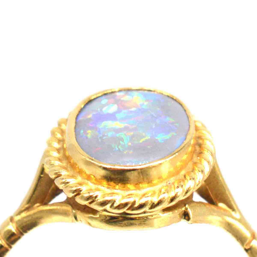 Vintage 18ct Gold Grey Opal Ring