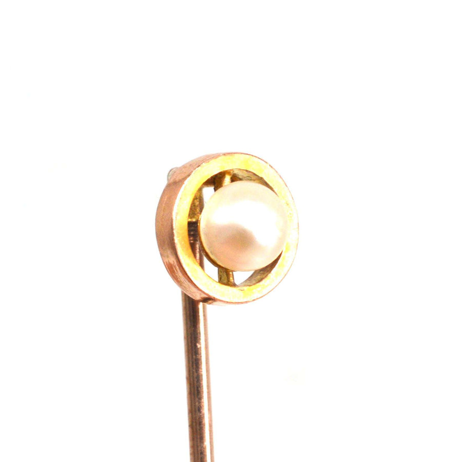 Early 20th century 9ct Gold Pearl Tie Pin