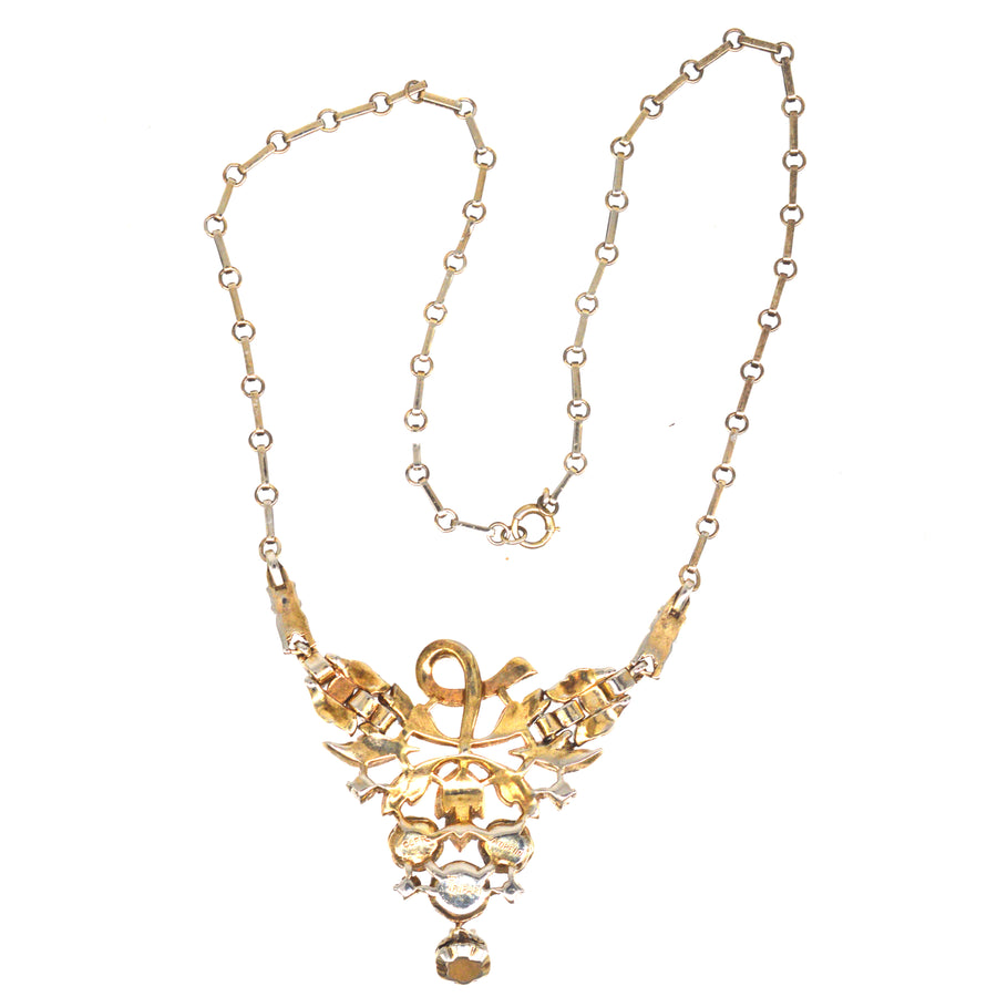 1940s Crown Trifari Rhinestone Necklace of Grapes