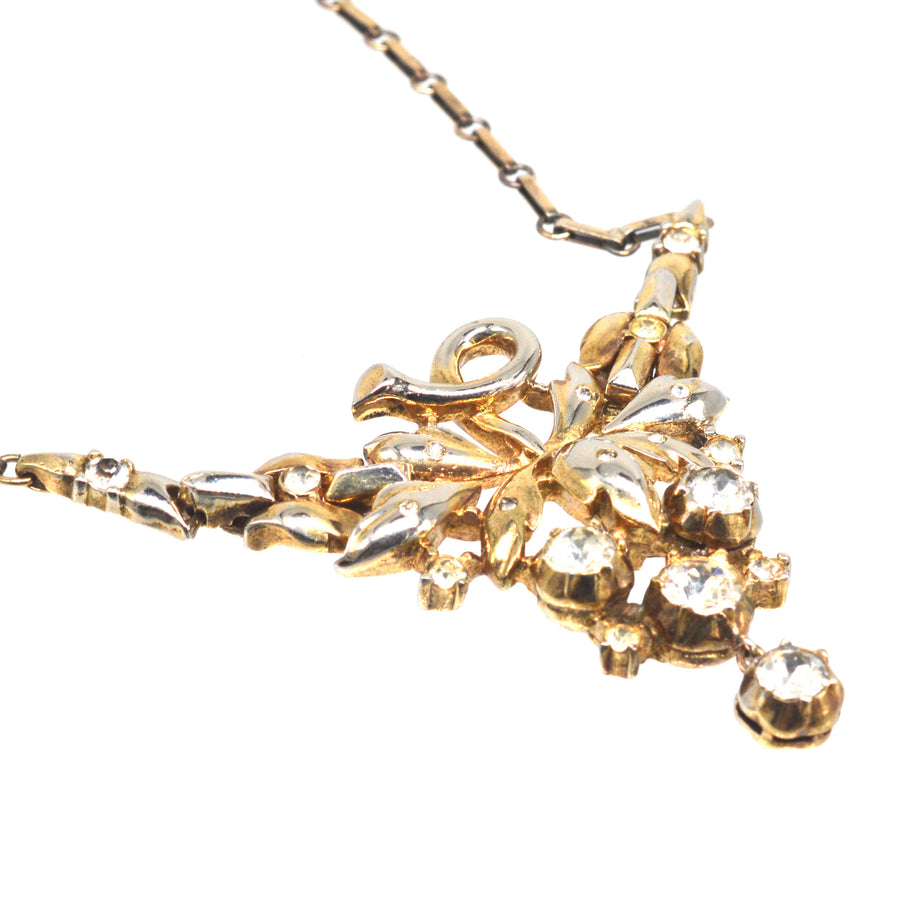 1940s Crown Trifari Rhinestone Necklace of Grapes