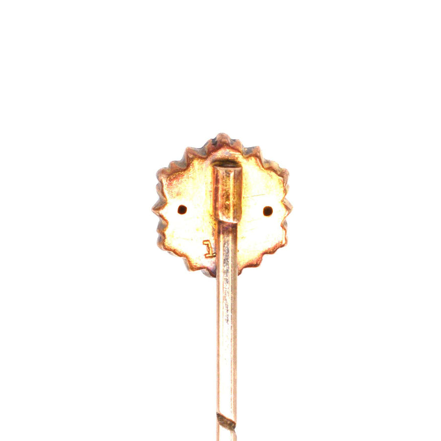 Victorian 15ct Gold Pearl and Ruby Cluster Tie Pin