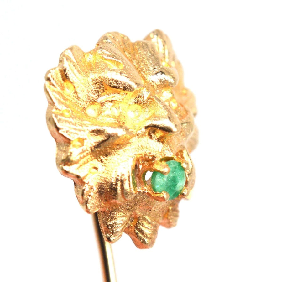 Art Deco 14ct Gold Green Man Tie Pin | Parkin and Gerrish | Antique & Vintage Jewellery