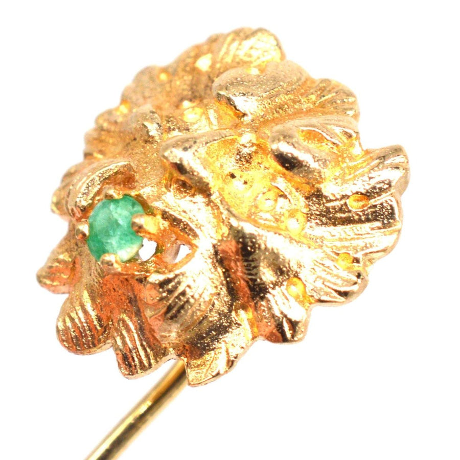 Art Deco 14ct Gold Green Man Tie Pin | Parkin and Gerrish | Antique & Vintage Jewellery