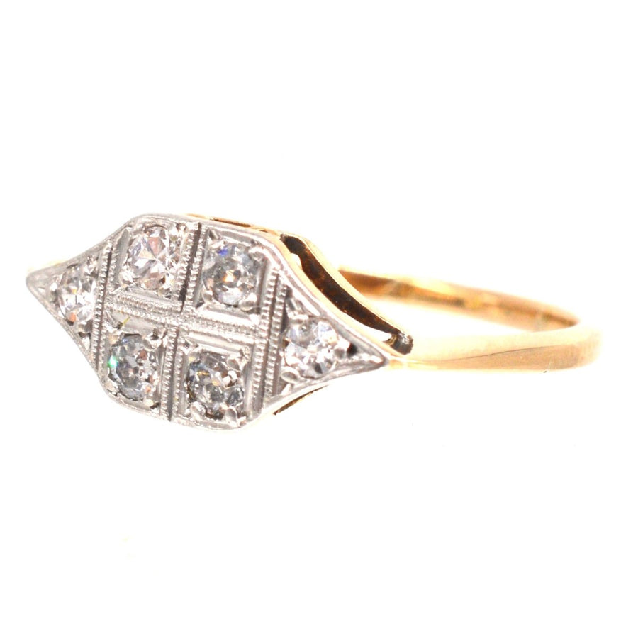 Art Deco 18ct Gold and Platinum Diamond Ring | Parkin and Gerrish | Antique & Vintage Jewellery