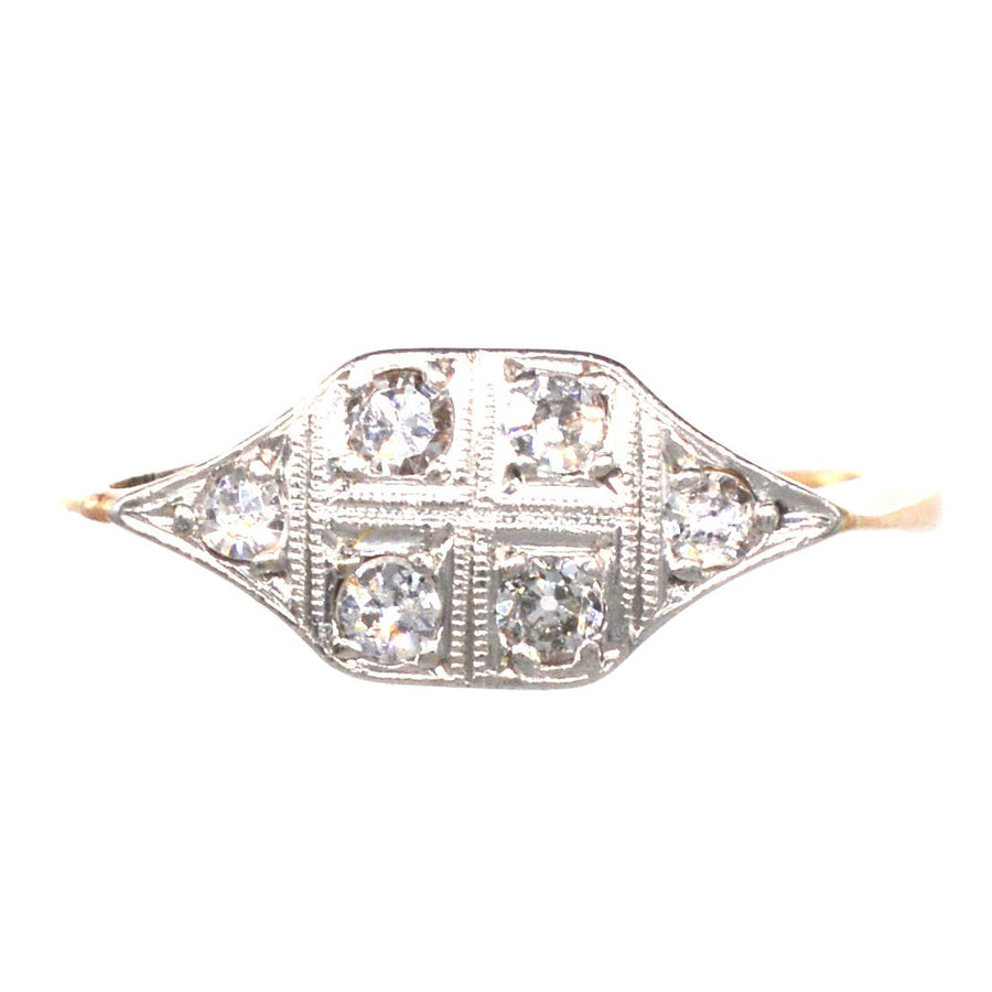 Art Deco 18ct Gold and Platinum Diamond Ring | Parkin and Gerrish | Antique & Vintage Jewellery
