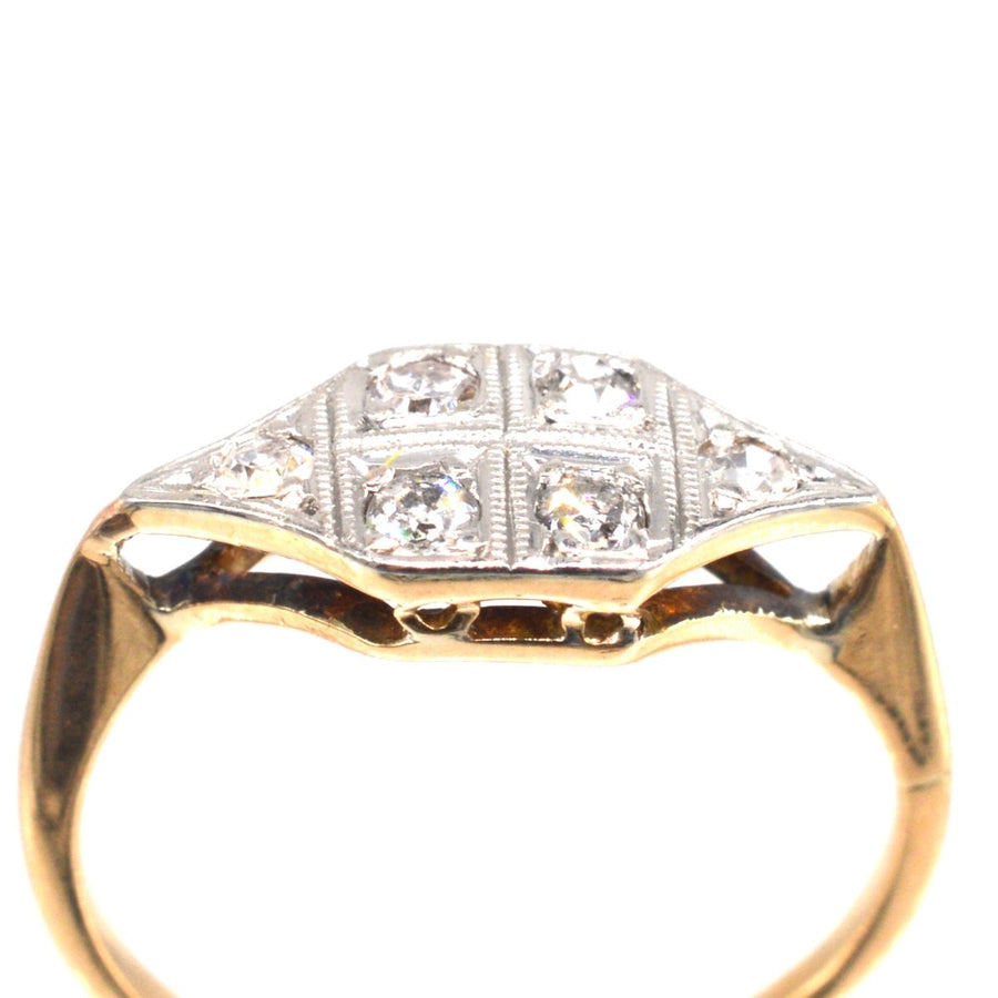 Art Deco 18ct Gold and Platinum Diamond Ring | Parkin and Gerrish | Antique & Vintage Jewellery