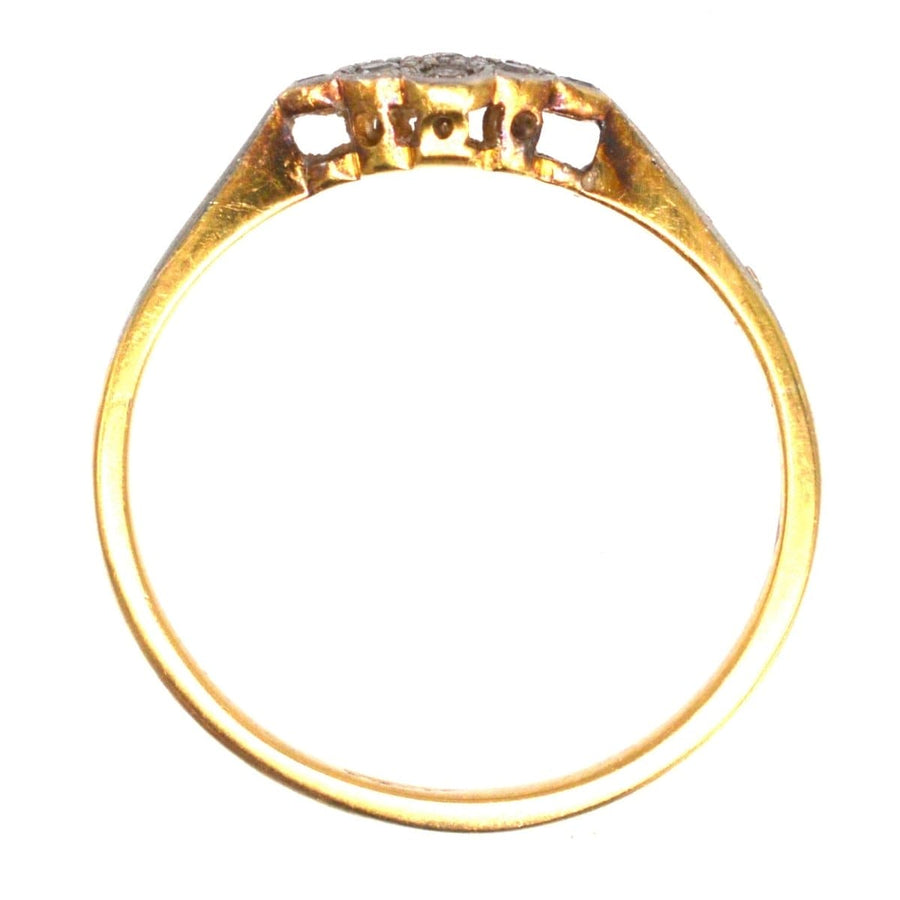 Art Deco 18ct Gold Diamond Cluster Ring | Parkin and Gerrish | Antique & Vintage Jewellery