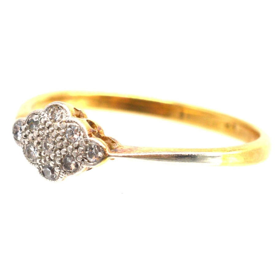 Art Deco 18ct Gold Diamond Cluster Ring | Parkin and Gerrish | Antique & Vintage Jewellery