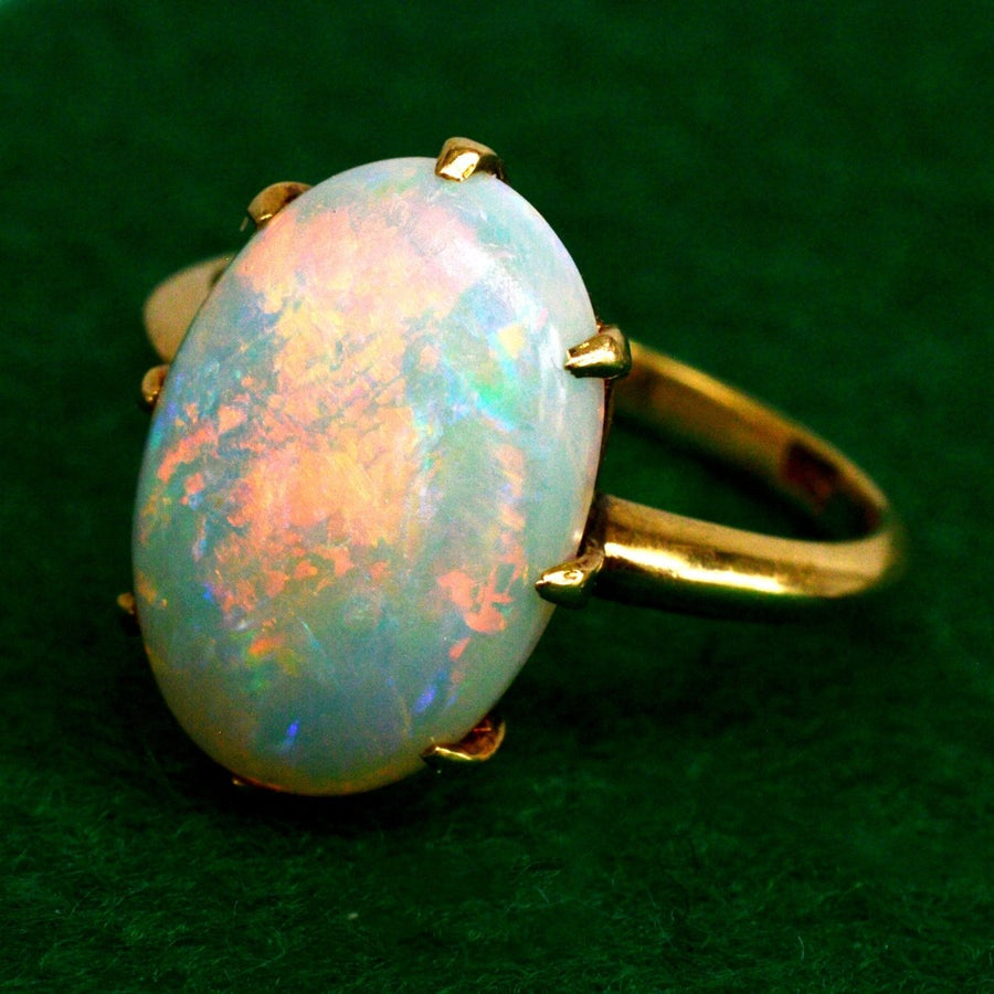 Art Deco 18ct Gold Opal Ring | Parkin and Gerrish | Antique & Vintage Jewellery