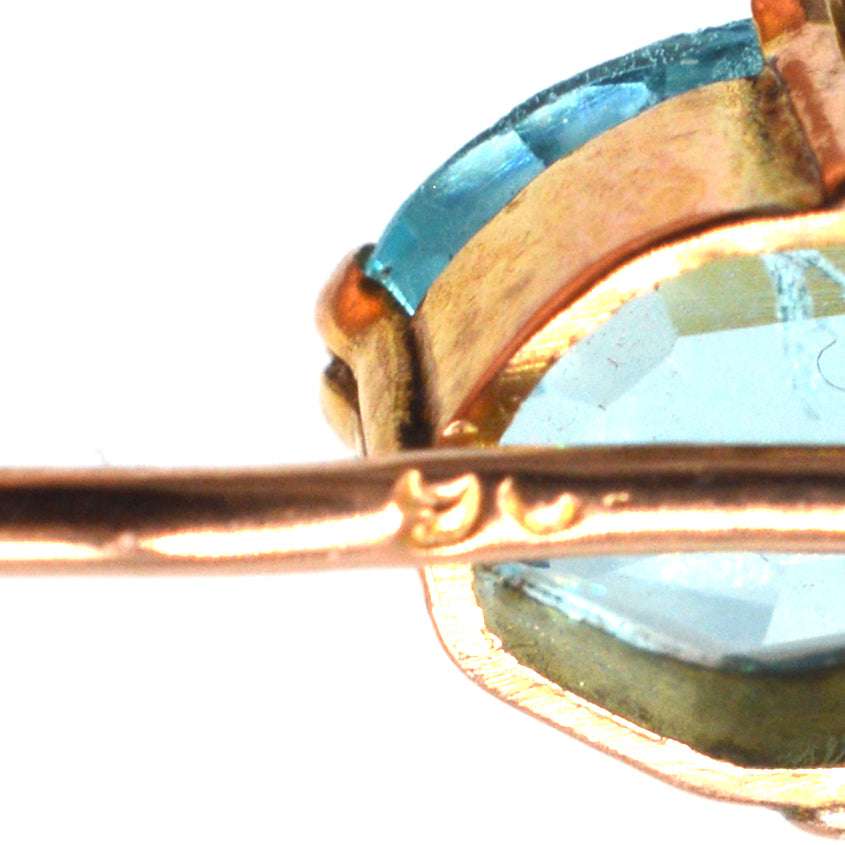 Art Deco 9ct Gold Blue Paste Tie Pin | Parkin and Gerrish | Antique & Vintage Jewellery