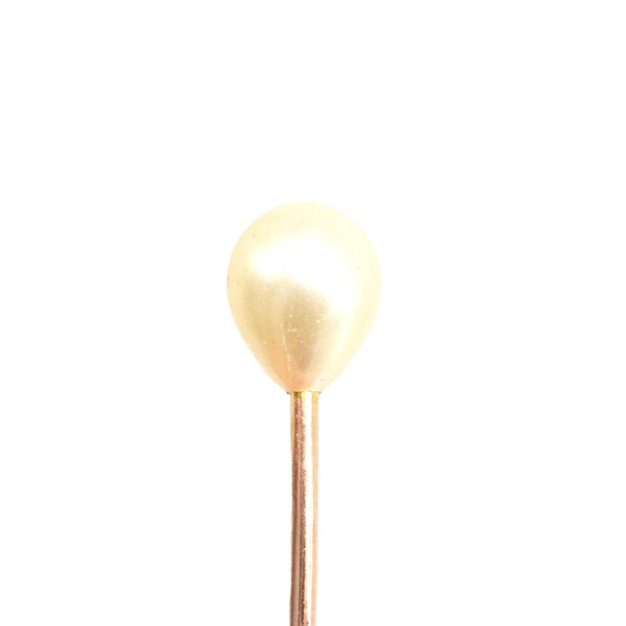 Art Deco 9ct Gold Faux Pearl Tie Pin | Parkin and Gerrish | Antique & Vintage Jewellery