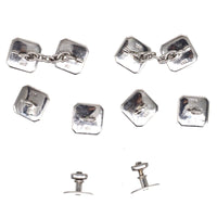 Art Deco 9ct White Gold, Onyx and Diamond Dress Set in Original Case | Parkin and Gerrish (UK)