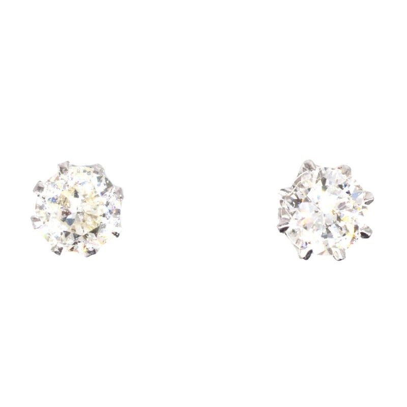 Boucles d'oreilles à tige Art déco en platine et diamants