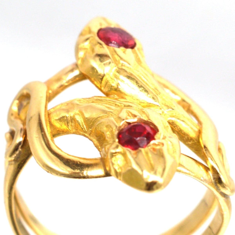 Belle Epoque Antique French 18ct Gold Double Snake Ring | Parkin and Gerrish | Antique & Vintage Jewellery