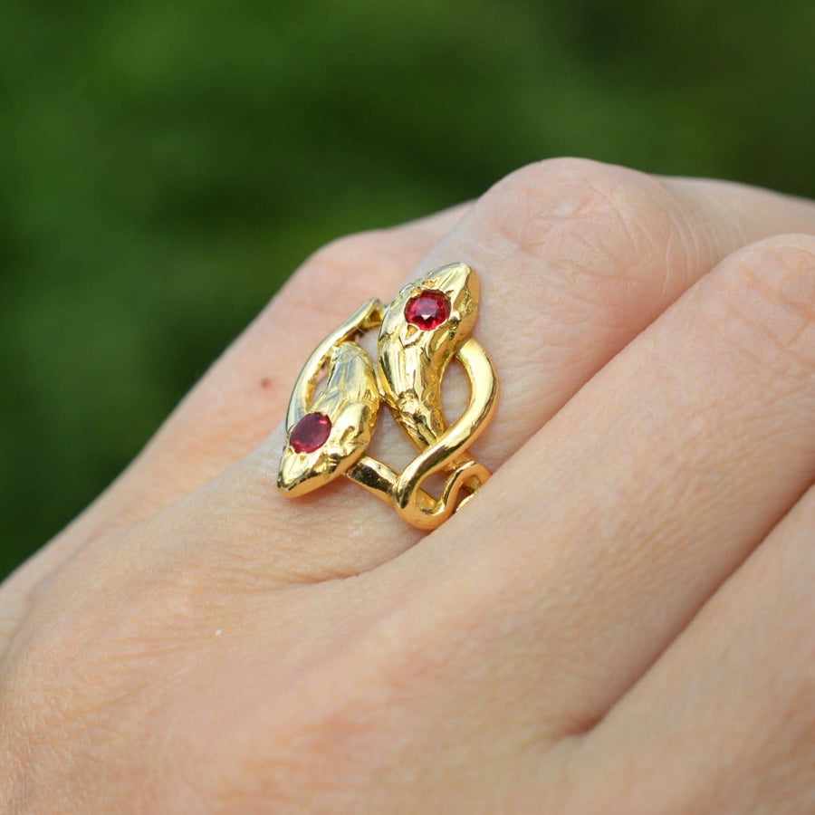 Belle Epoque Antique French 18ct Gold Double Snake Ring | Parkin and Gerrish | Antique & Vintage Jewellery