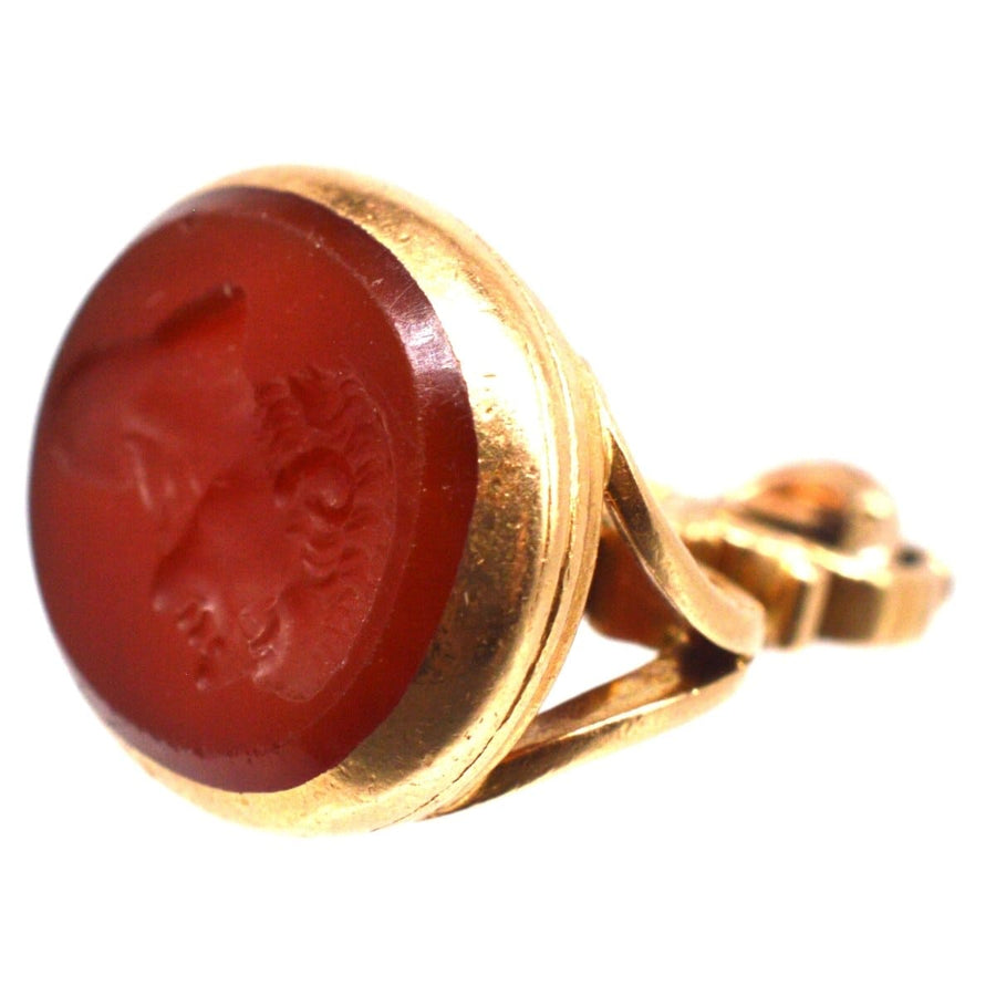 Early 19th Century Gold Seal with a Carnelian Intaglio of a Roman Man | Parkin and Gerrish | Antique & Vintage Jewellery