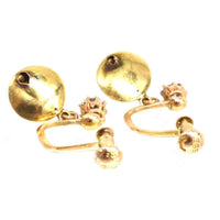 Early 20th Century 18ct Gold Diamond and Pavé Turquoise Screw - On Earrings | Parkin and Gerrish (UK)
